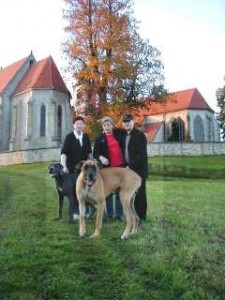 Die Züchterin der "Doggen vom Sonnenschein" zu Besuch in Freistadt, 6.10.01